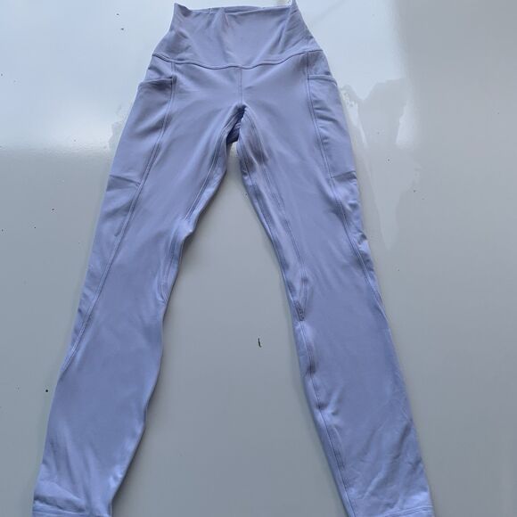 NWOT Lululemon Align HR Pant w/ Pockets 25" Size 2 Pastel Blue Double Lined